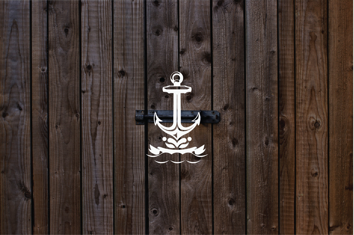 anchor brand logo wood simple Basic Retro