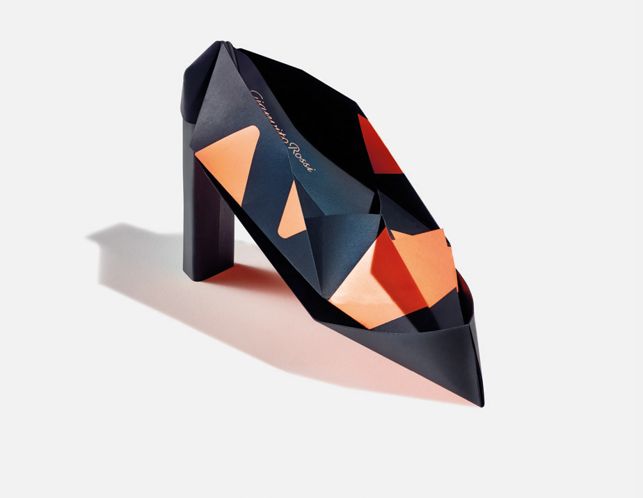 invite Vip design origami  folding foil hologram print shoes dubai Harvey Nichols foil stamp oneshow rsvp