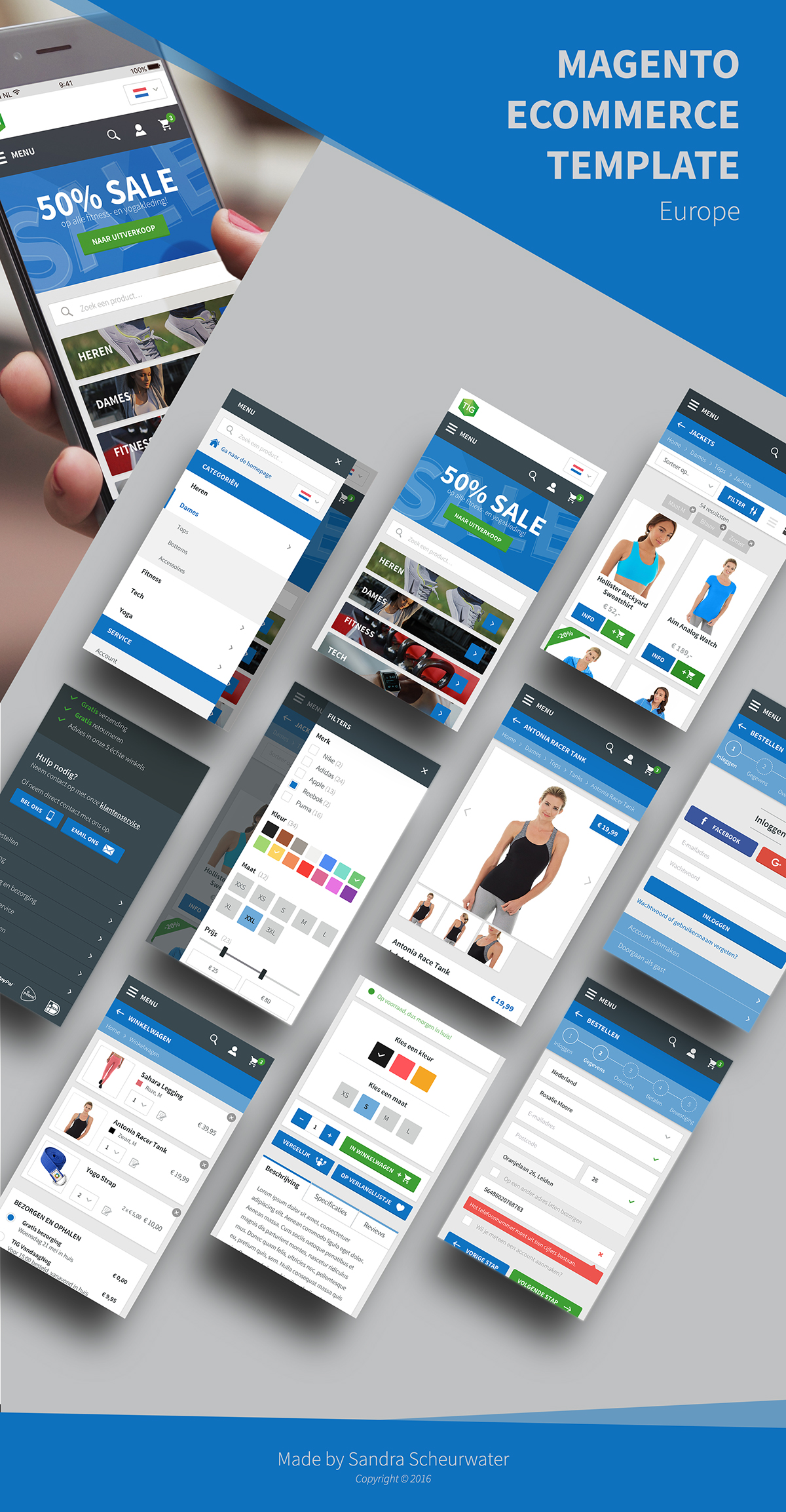 Ecommerce magento webshop Europe Mobile-First sport