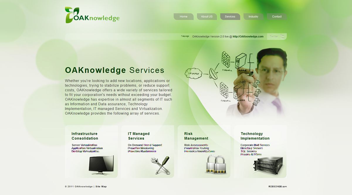 OAKnowledge risk management Technology implementation IT Managed services infrastructure Consolidation