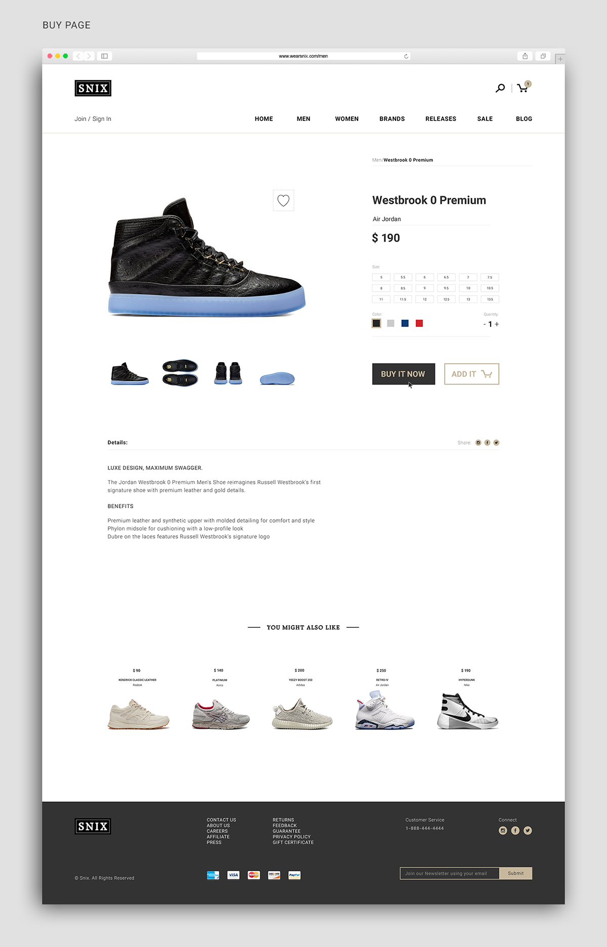 Adobe Portfolio Snix sneakerheads e-commerce