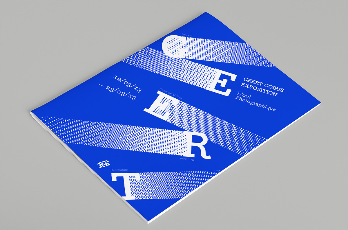 personal project Catalogue geert goiris edition bureau grotesk photo blue Exhibition  bitmap cover color