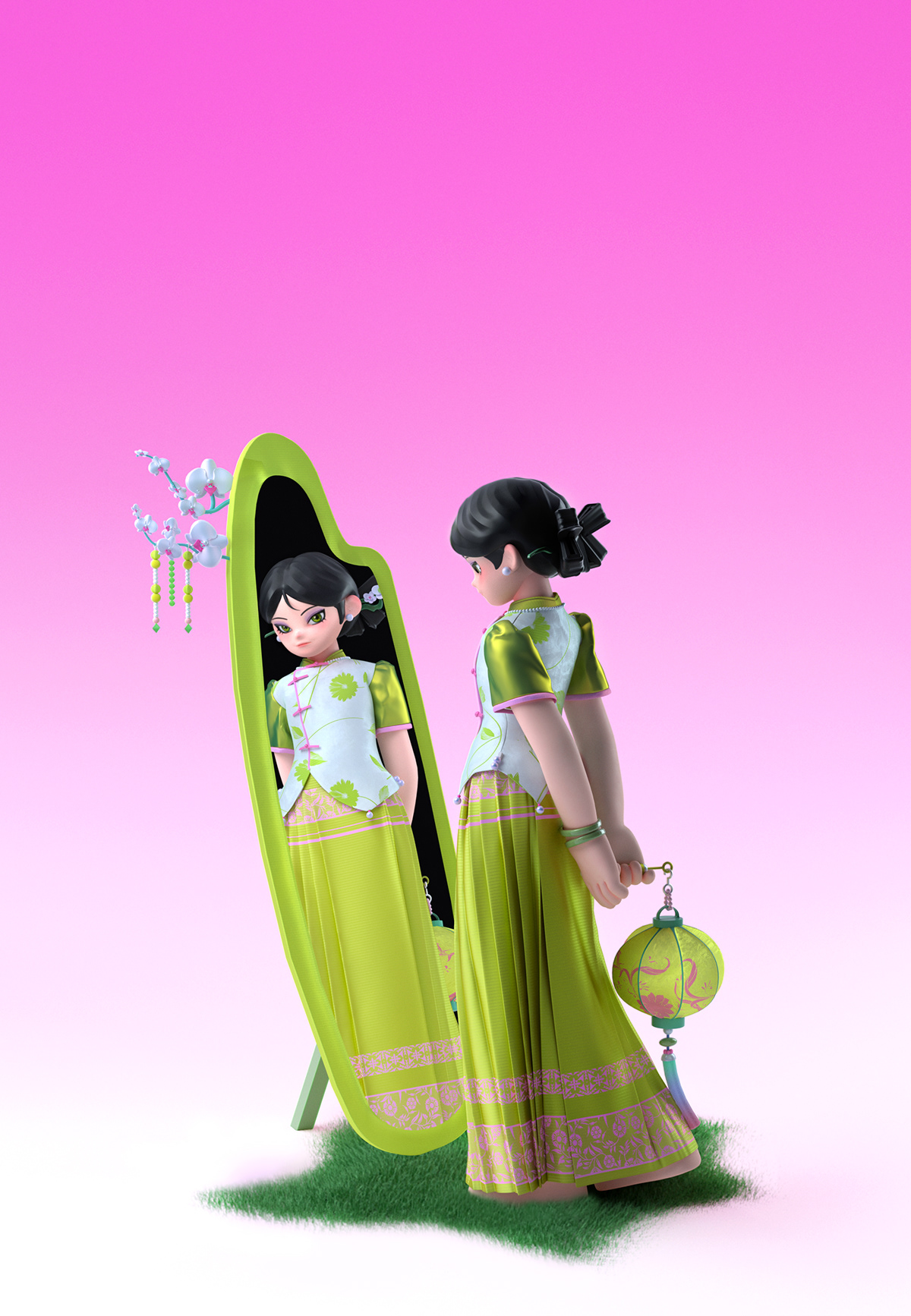 chinese Chinese style 3D 3dart artwork Character design  design