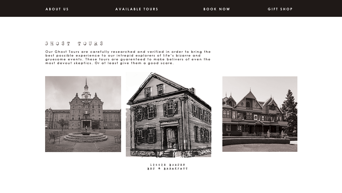 Guide books Web Design  motion graphic Haunted Houses