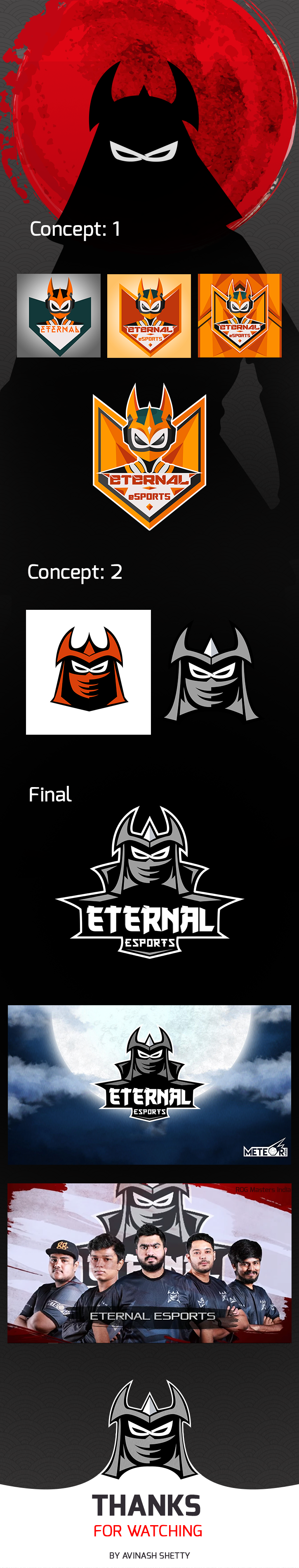esports logo csgo dota2 India samurai Meteor Media Eternal eSports Mascot