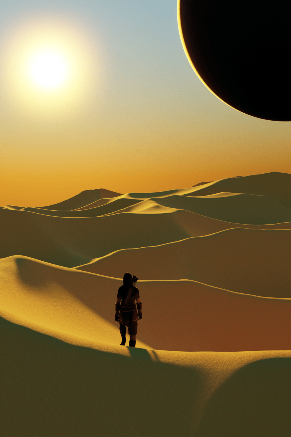 blender 3d modeling Render dune Digital Art  arrakis frank herbert sci-fi desert Landscape