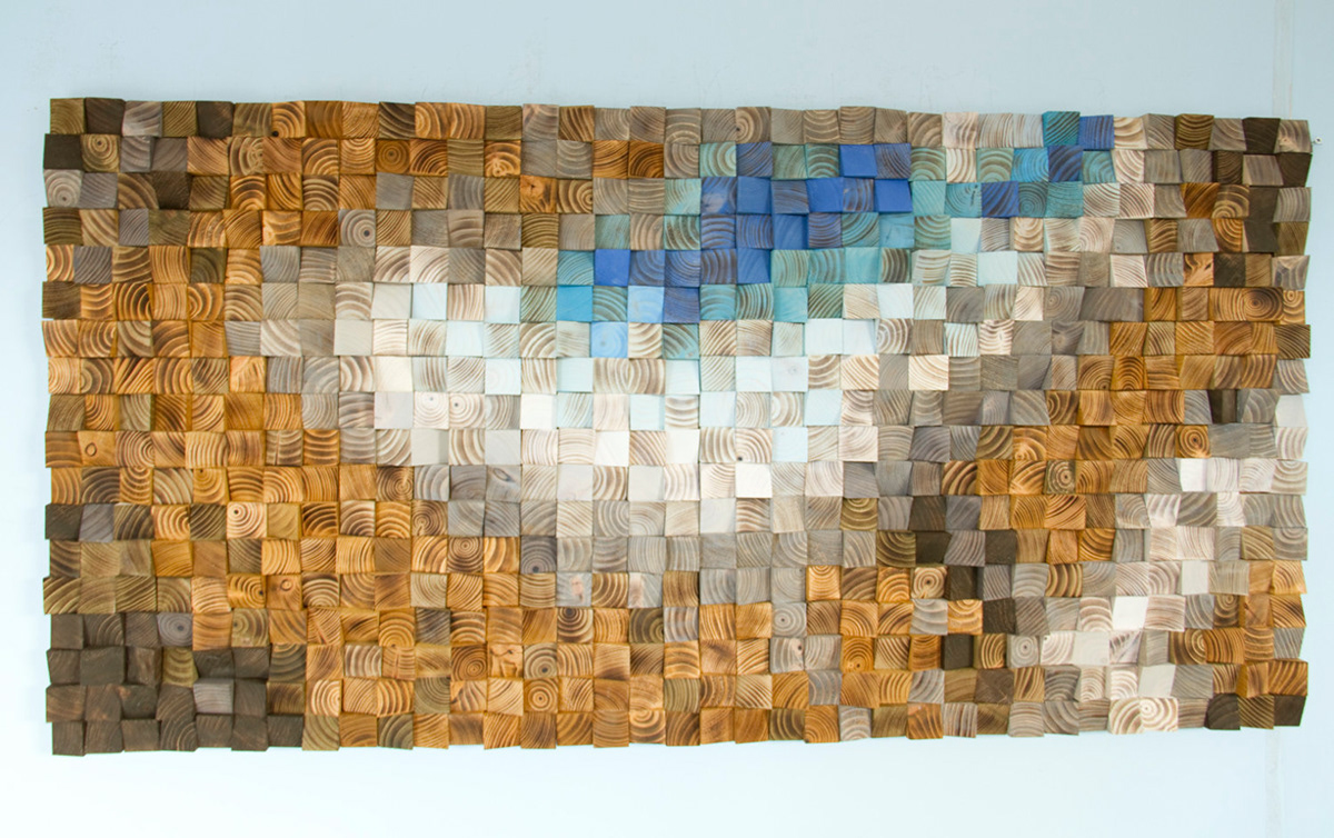 Large Wood Wall Art wood mosaic