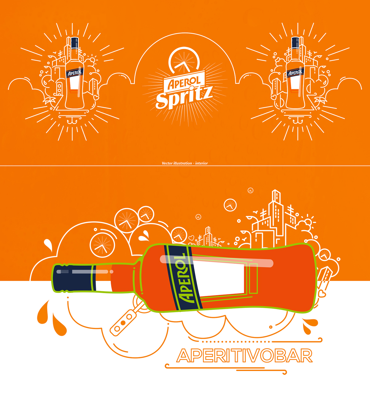 aperol Spritz Campari pop-up bar orange vintage aperitivo Italy