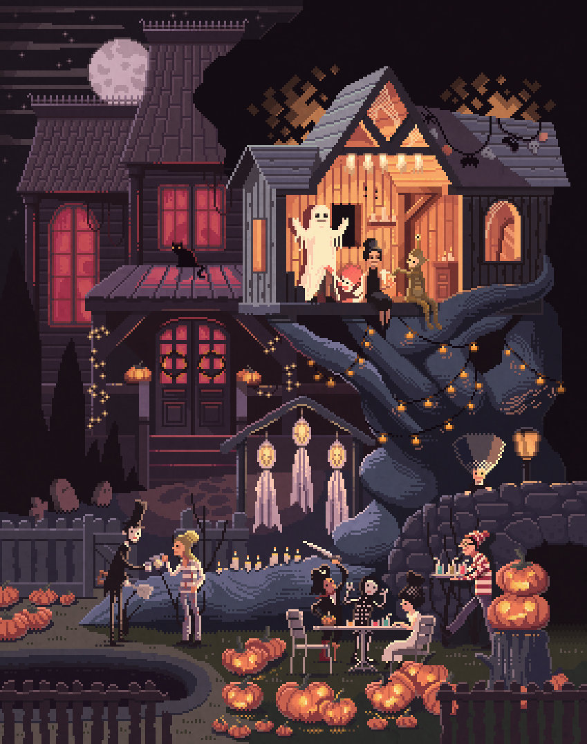 Pixel art pixels huh octavi navarro art ILLUSTRATION  Halloween digital painting  