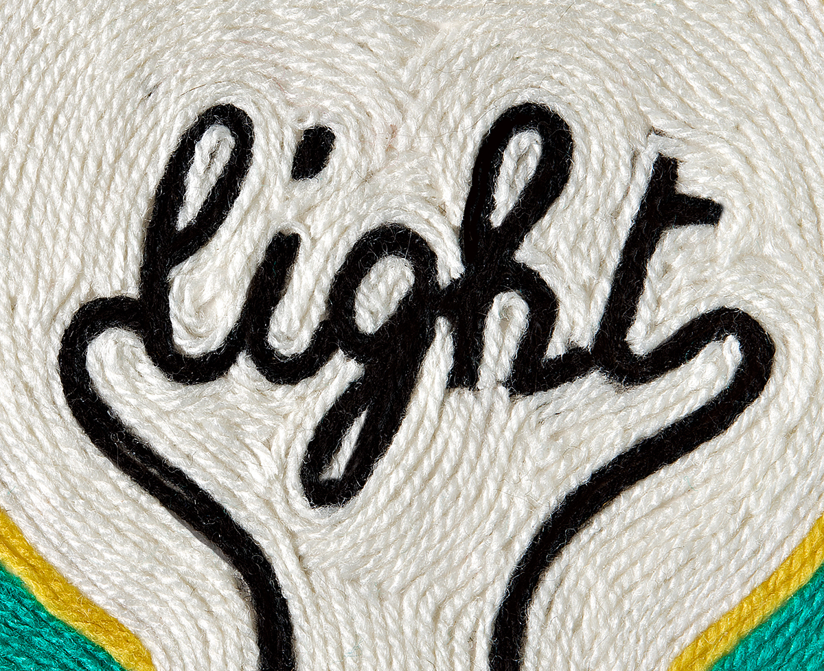 calligrafia tipografia lettering wool drawing collage light Lamp
