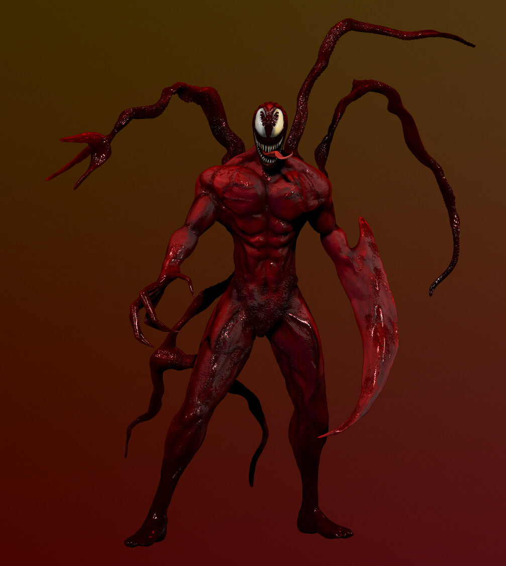 marvel fanart spiderman Digital Art  3d sculpting Zbrush 3d art 3D venom Carnage