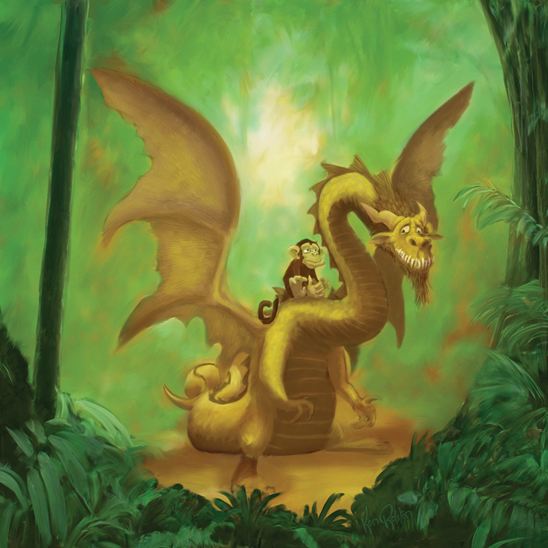 digital painting photoshop painter12 Ken Rolston  monkey  dragon forest