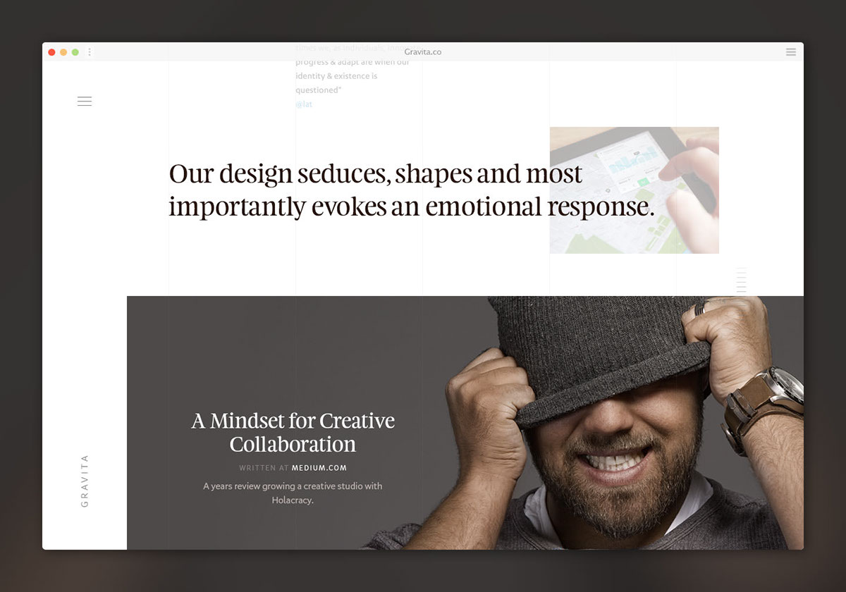 gravita Website design UI creative Collaborative parallax clean interactive