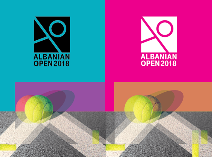 tennis Telekom graphic design  miles barolli ogilvy albanian open art direction  modern colors