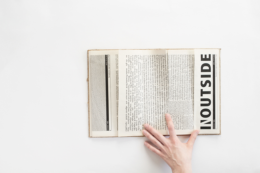 in out side  editorial design  typography Layout dominika komowska 