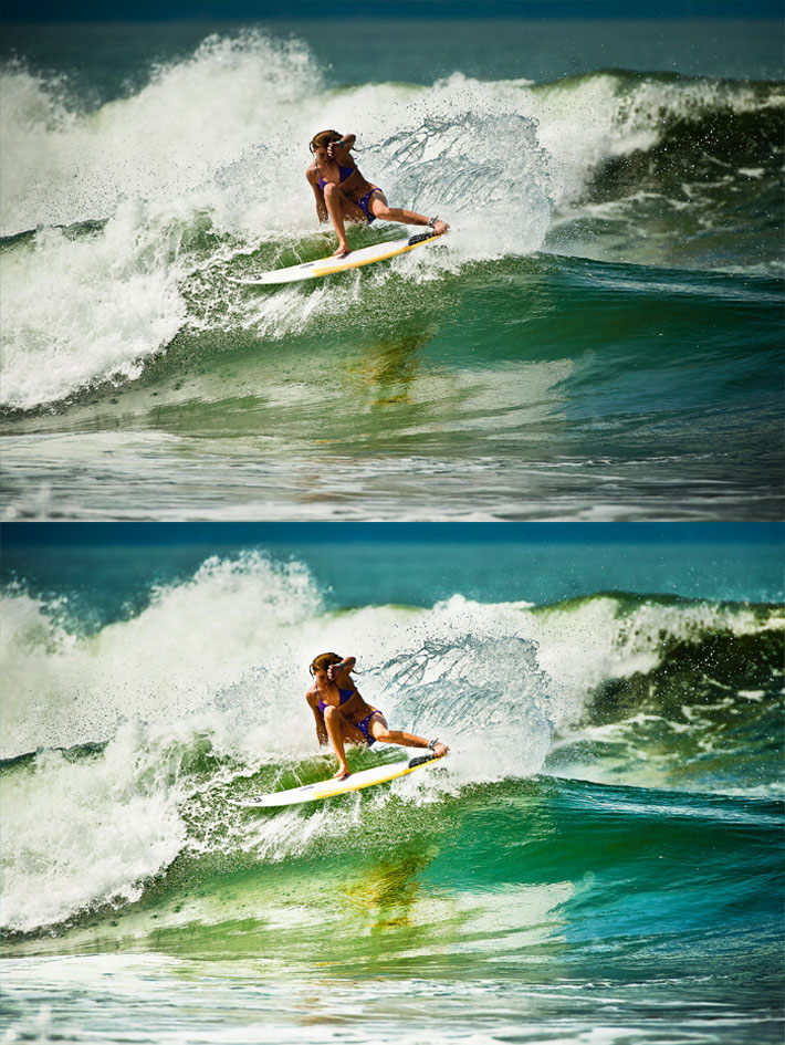 Image manipulation Surf waves vivid