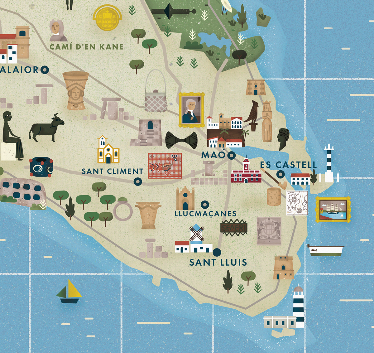 map map illustration Menorca