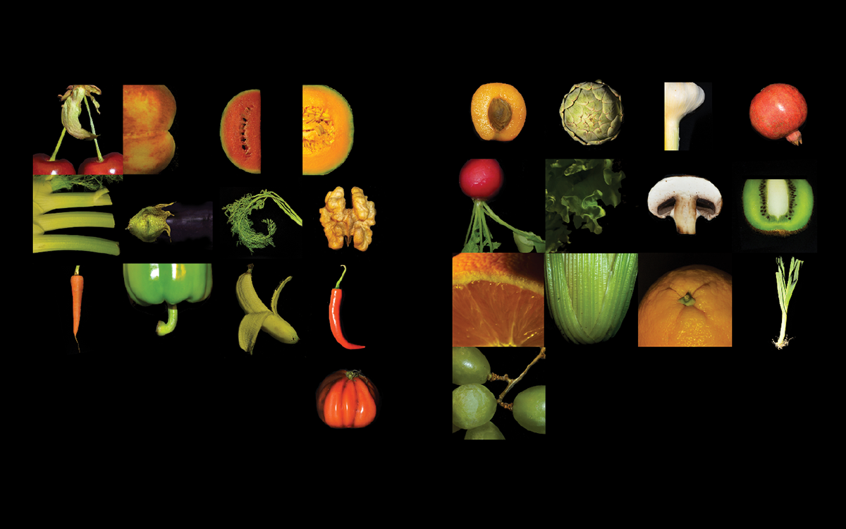 Fruit vegetable alphabet ABC