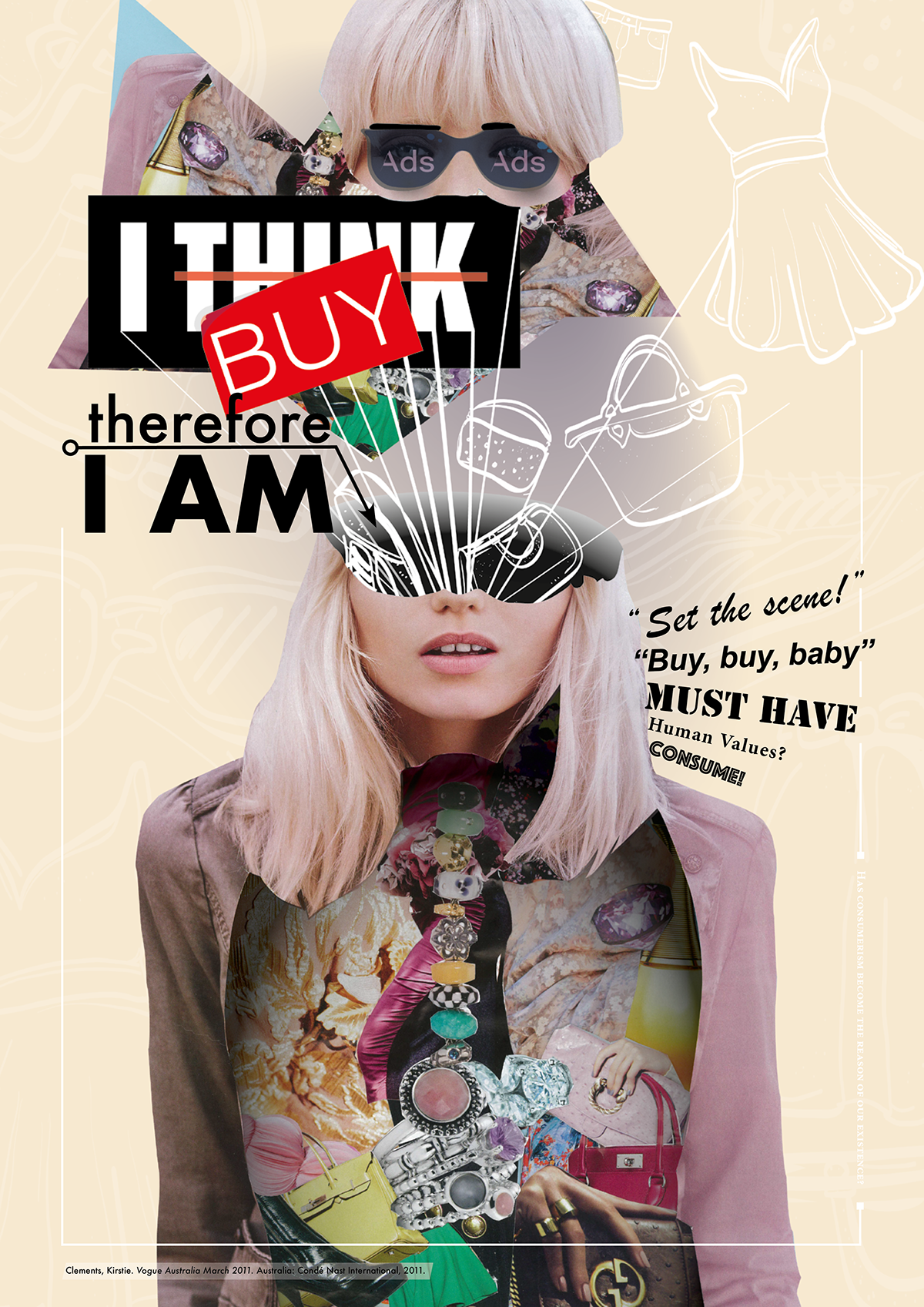 consumerism collage Poster Design magazine critique