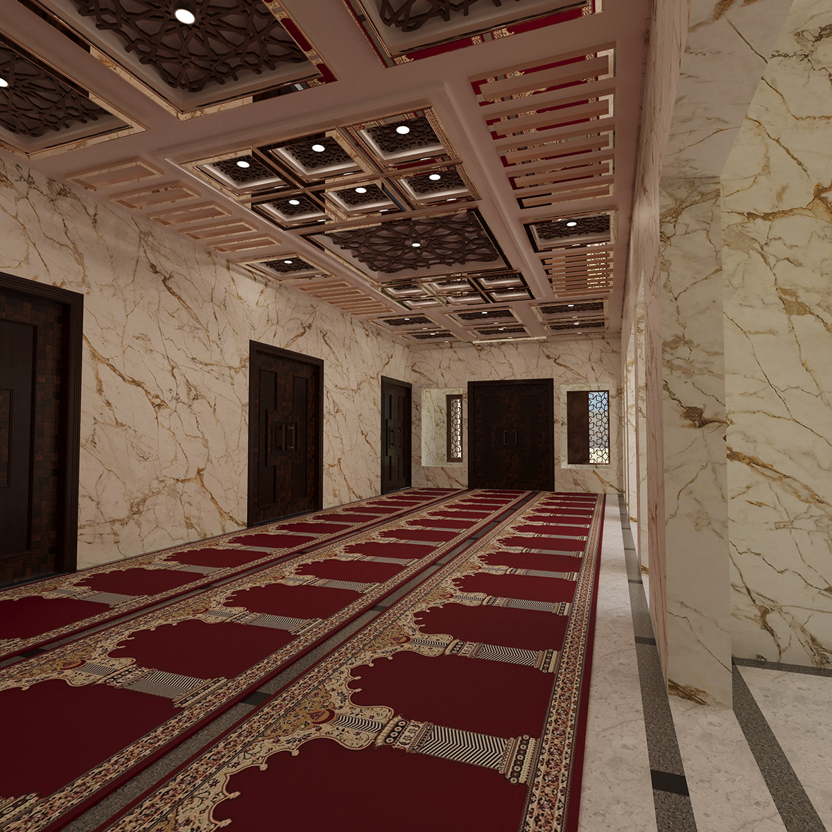 allah Muhammad Quran masjid islam Prayer Rug minber door verandah shandlier