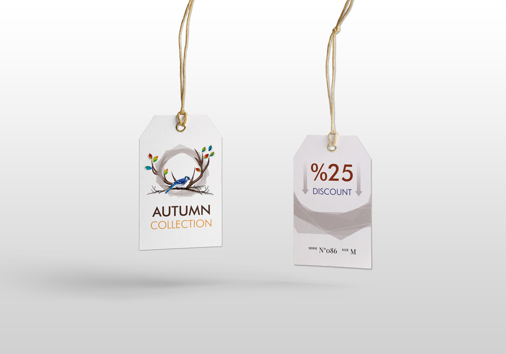 autumn Collection clothes t-shirt tag bag concept textile showcase
