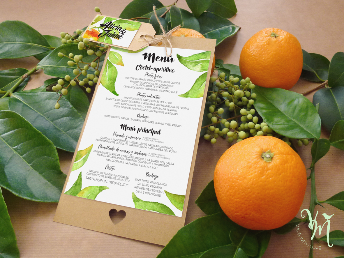 oranges wedding invitations vintage Retro lace Kraft