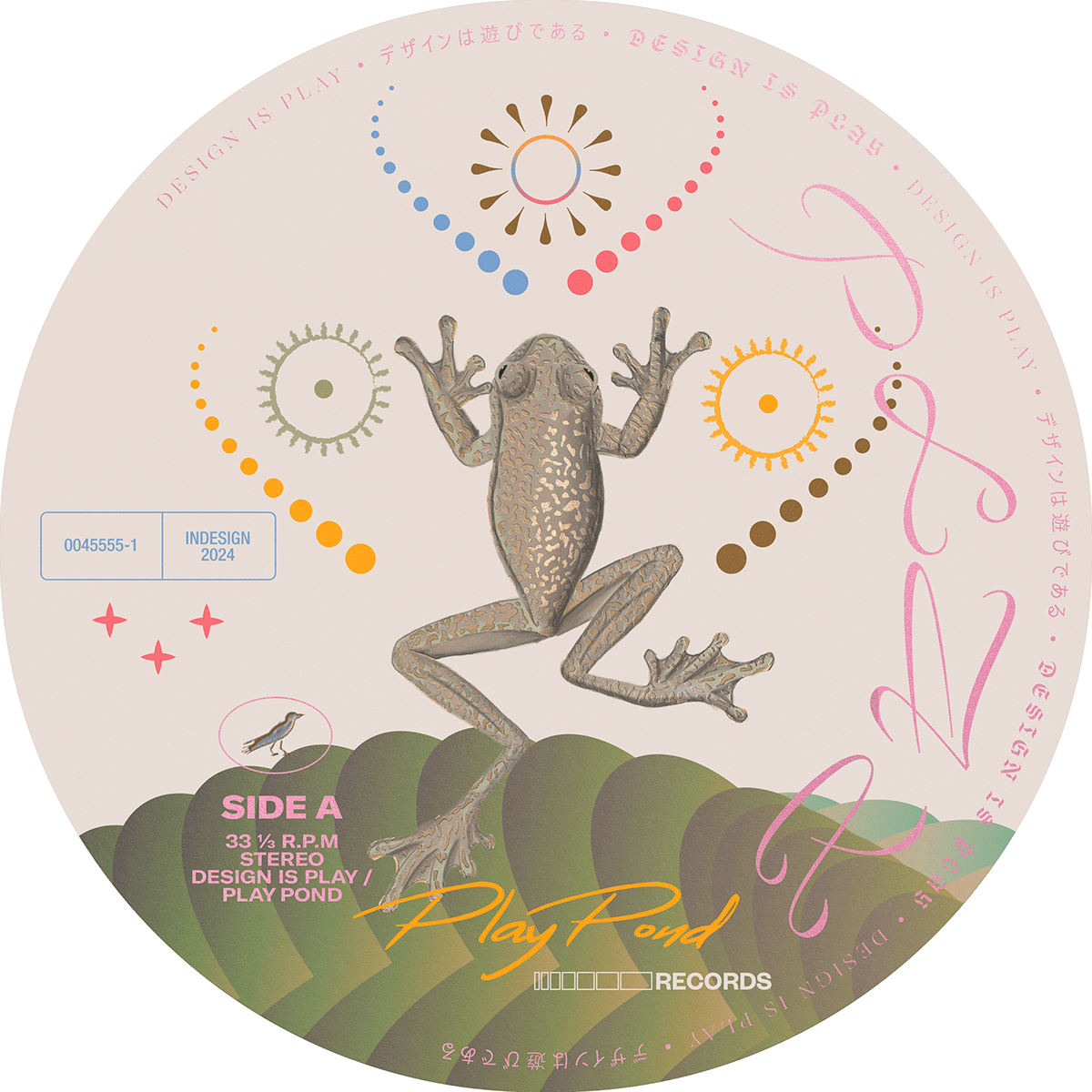 adobe InDesign Nature typography   graphic design  frog vinyl music splash screen play