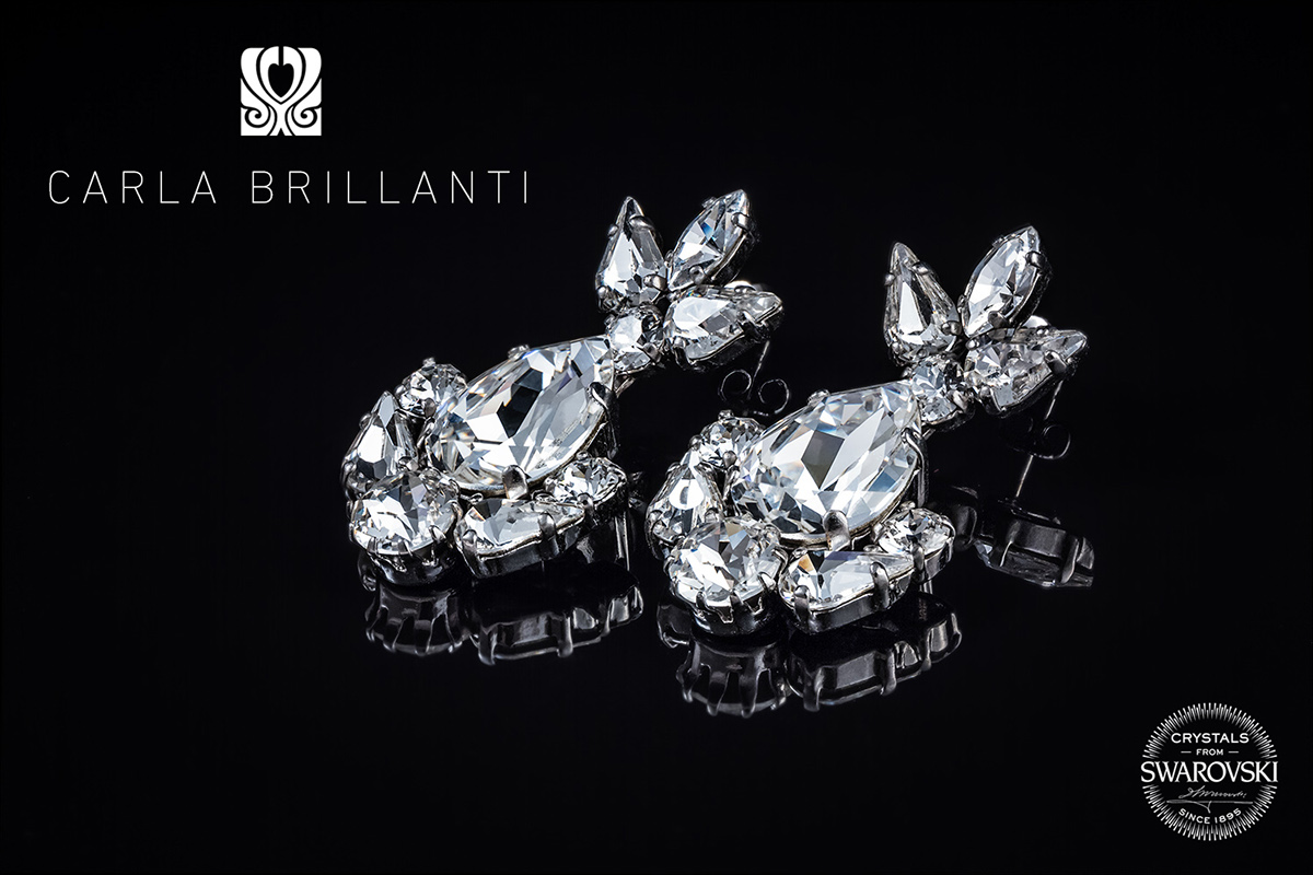 Swarovski crystal jewelry product photo cozy Carla Brillanti brillanti carla