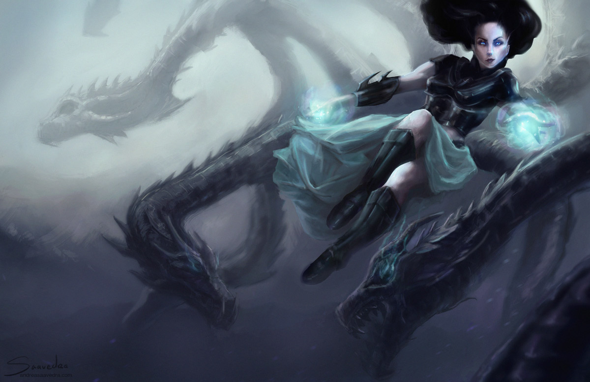 sorceress dragon fantasy fantasyart fantasyscifi witch dreastration