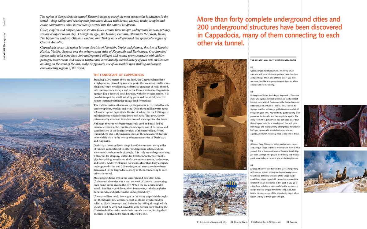 magazine layouts mysterious editorial explore different Travel publication