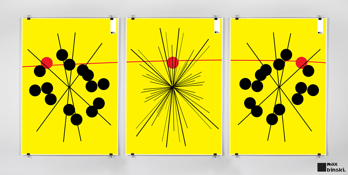 poster Minimalism alvin lucier Triptych print colour dots lines max binski graphics modernism FUTURISM