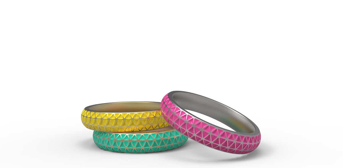 epoxy pattern color geometry rings jewelry