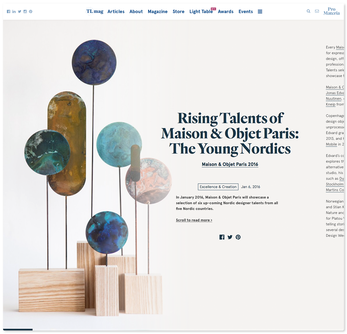 online magazine TLmagazine reading experience color coding custom colors Webplatform design