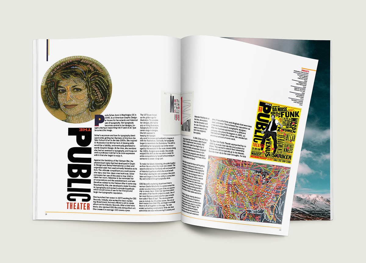 paula scher magazine layout typography   eclectic typography