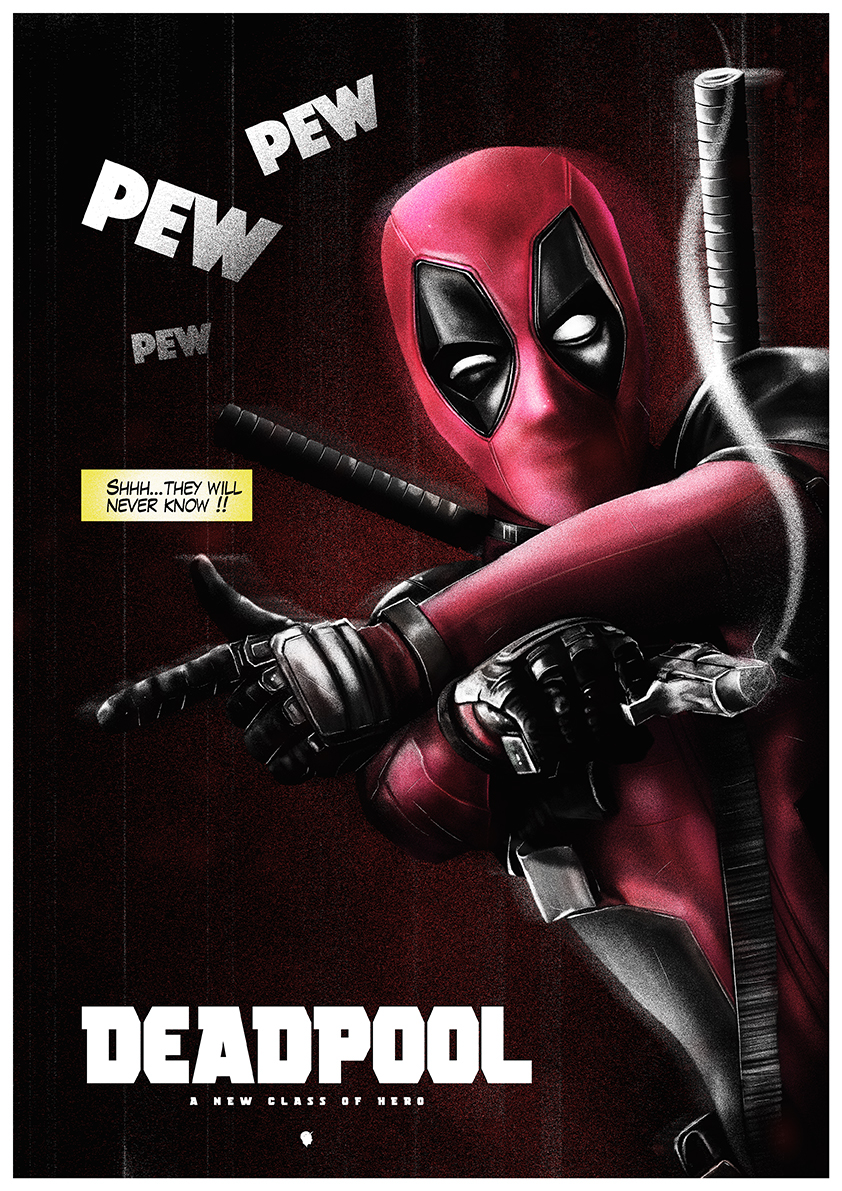 deadpool FOX graphic violence comedy  film poster Film art film design lost mind digital illustration digi art poster art poster