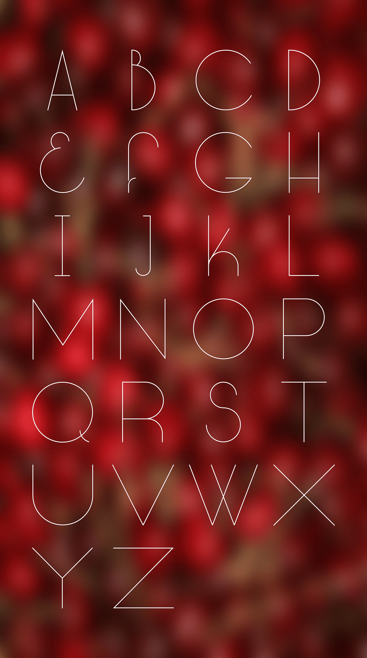 Typeface cherry long font thin