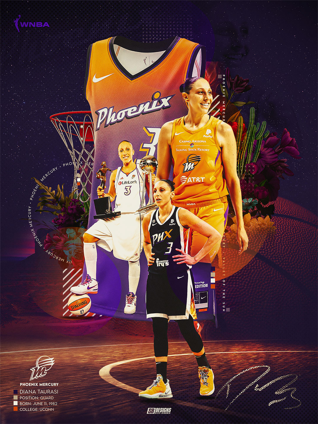 basketball Phoenix Mercury sports Sports Design WNBA Art