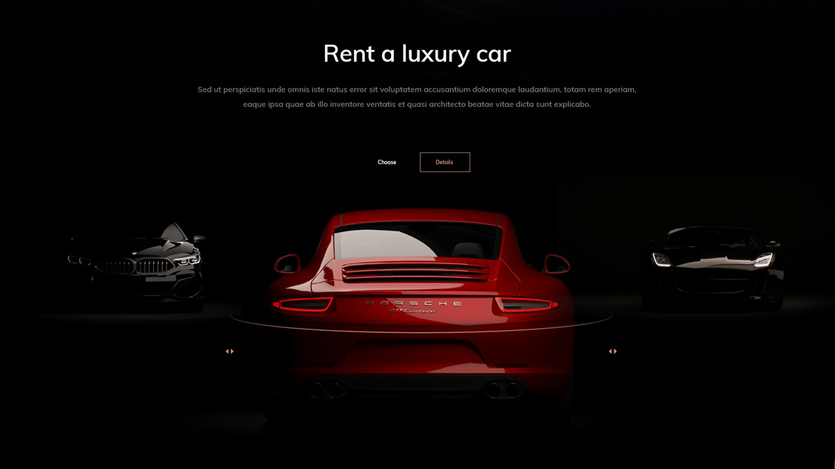car rent car luxury business UX UI Website Web Design  xD video gentelman