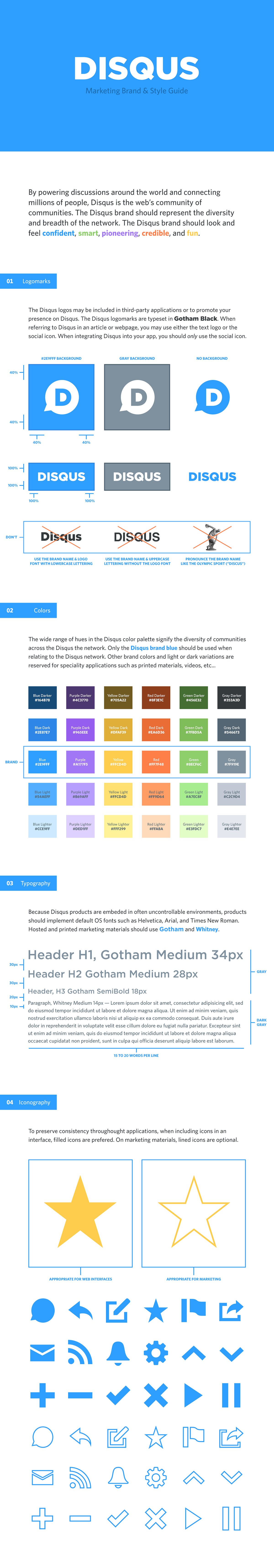 disqus Style Guide social colors brand guide type