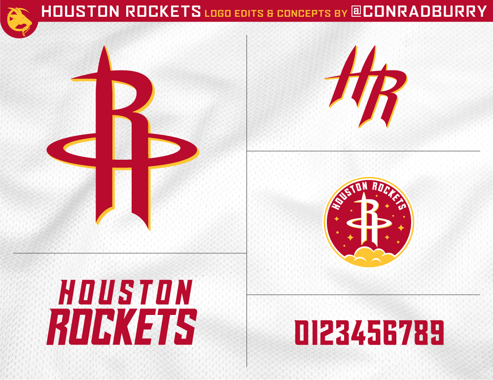 NBA houston rockets redesign Rebrand court logos uniform jersey