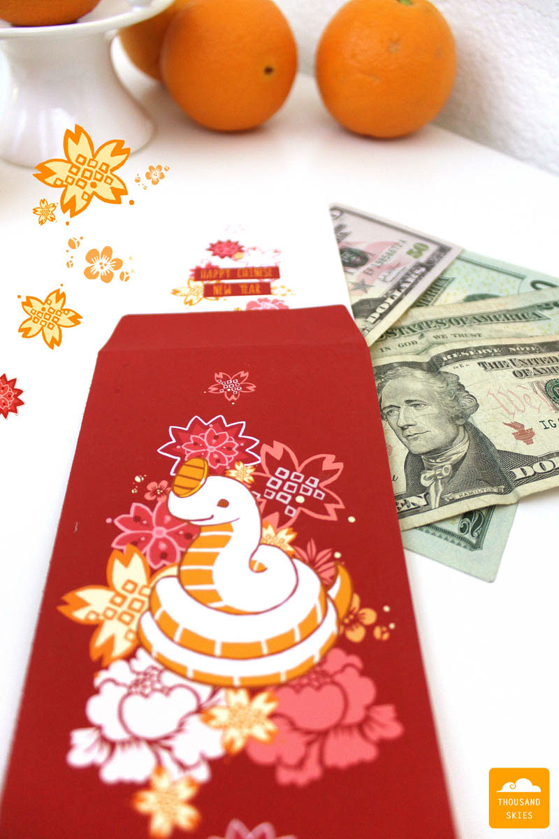 printable free envelope Red Pocket hongbao chinese new year Lunar New Year money envelope snake greeting card free