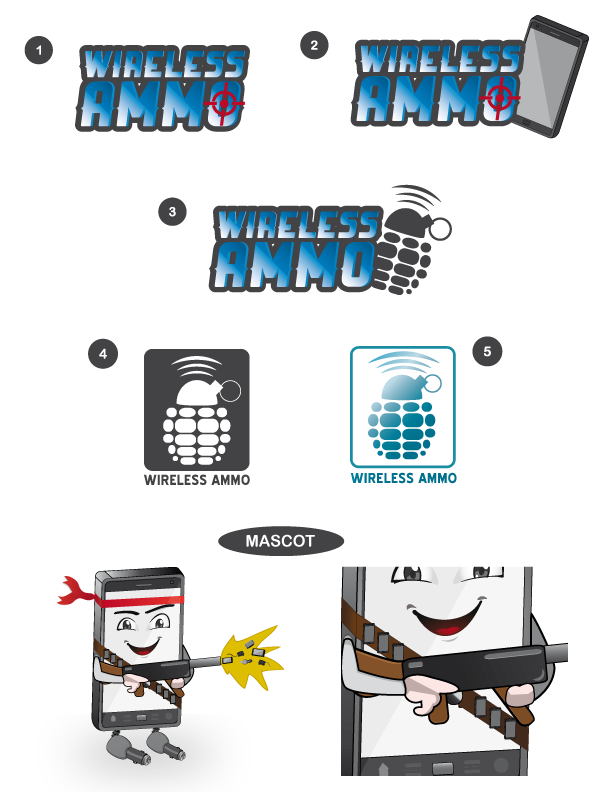 Wireless Ammo jsteinberg Web cell phone. cell phone Mascot logo