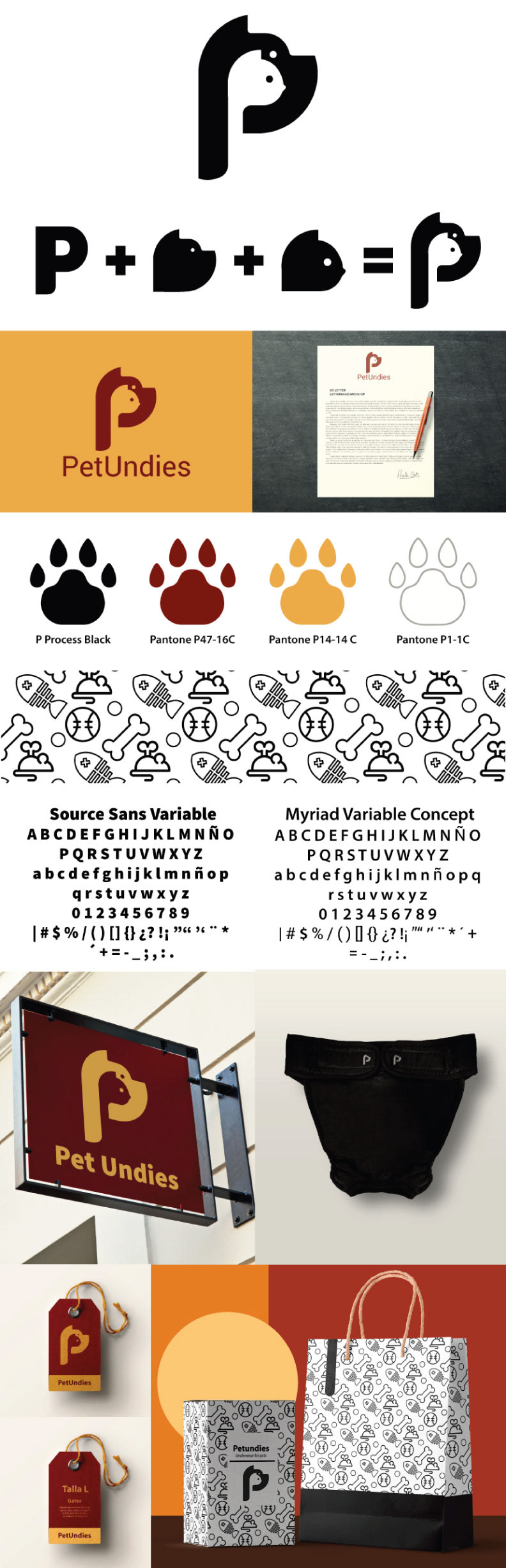 Cat dog logo Packaging pattern Pet product brand
