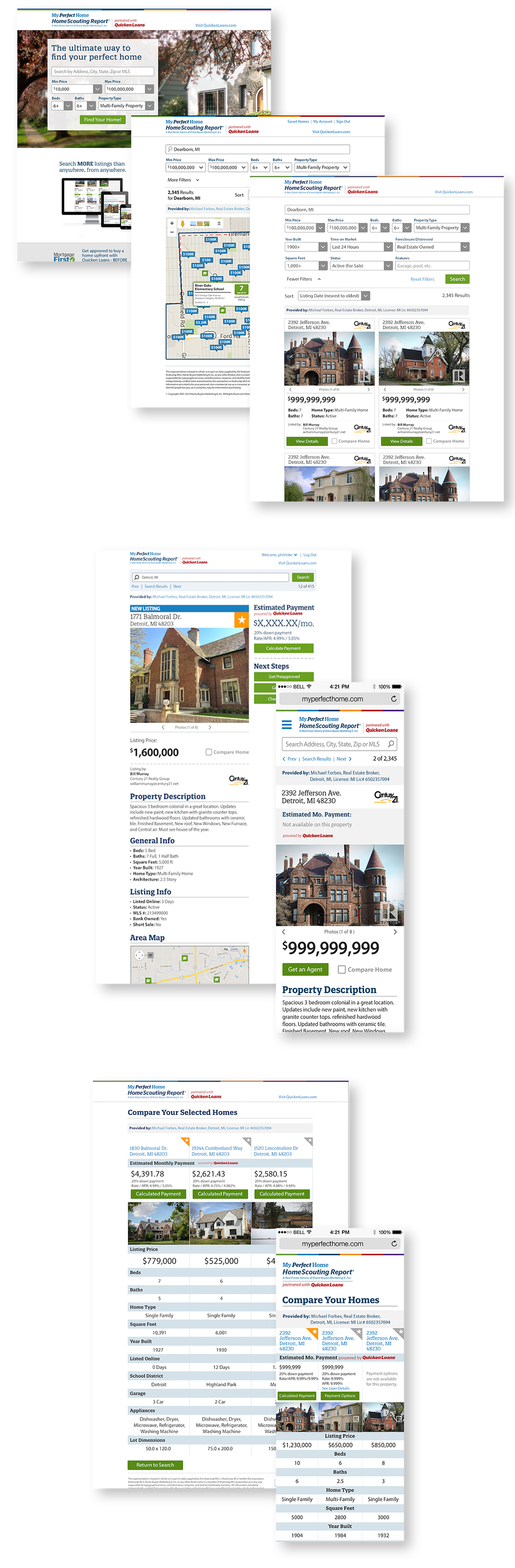 Responsive Design UI/UX Home Search  User research