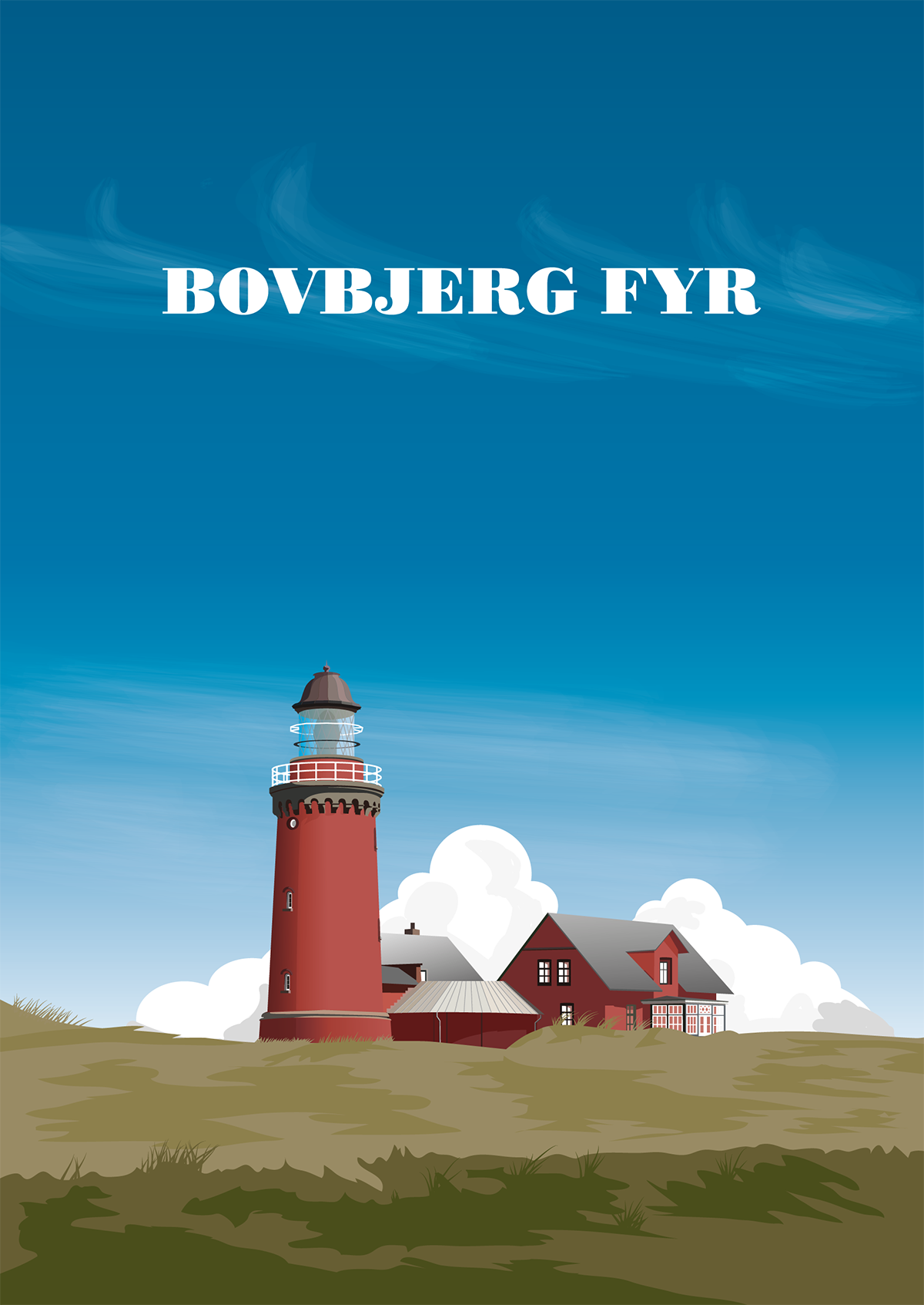 denmark lighthouse Illustrator Scandinavia Nature beach Ocean Bovbjerg Fyr Strand danmark natur sommer vestkysten