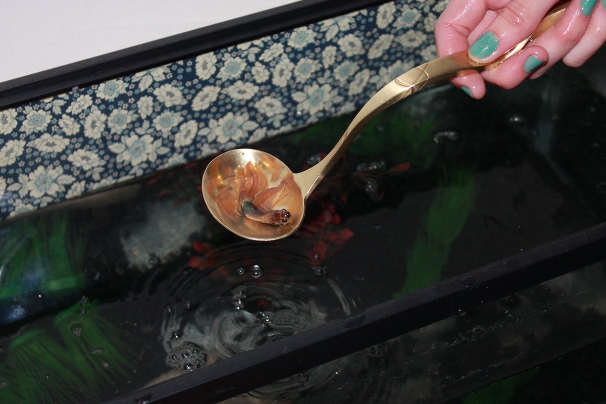 spoon metalsmithing forging brass fish