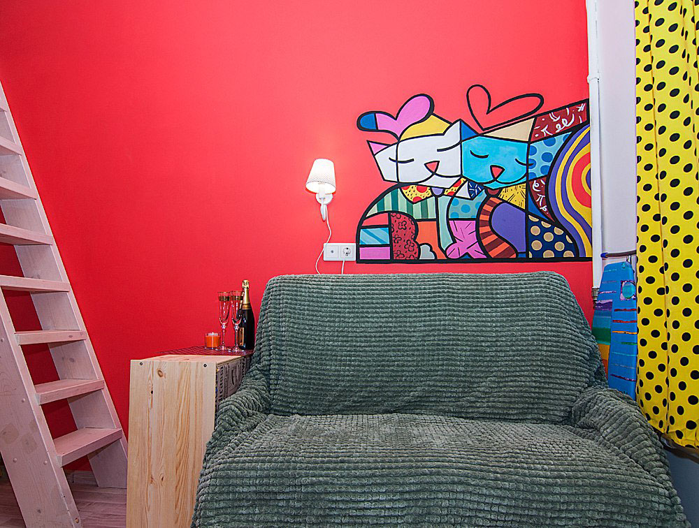 wall-painting Interior Romero Britto rainbow colours acrylic Murals