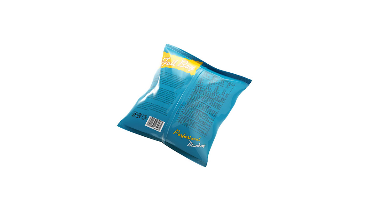 chip chips foil bag Food  food bag glossy logo matt bag mock up mock-up Mockup Pack package