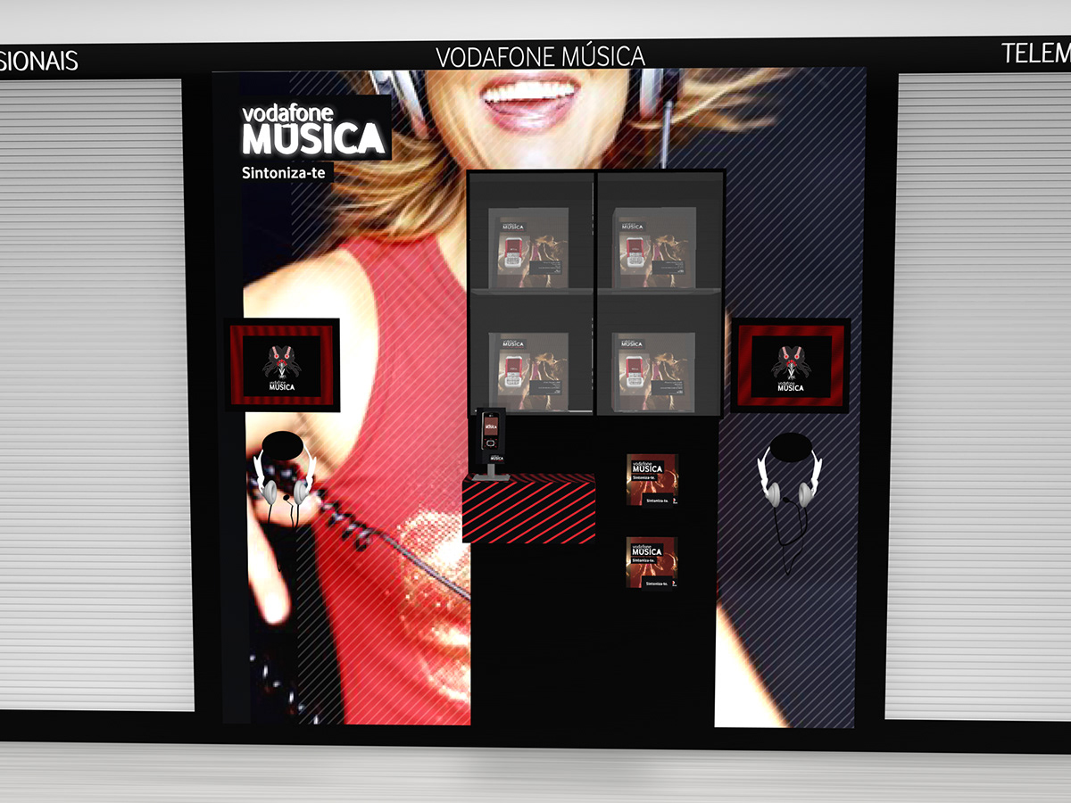 Vodafone.FM vodafone Display music experience Instore Experience Interactive display Vodafone Música speakers