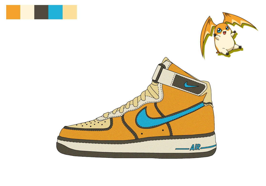 Digimon footweardesign characterart animefashion customshoes digimonfanart themed footwear